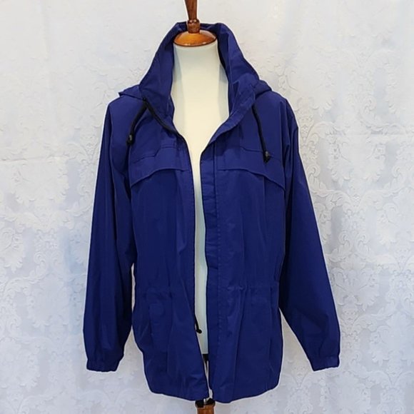 Pacific Trail Blue Lightweight Windbreaker with Hood - Picture 1 of 13